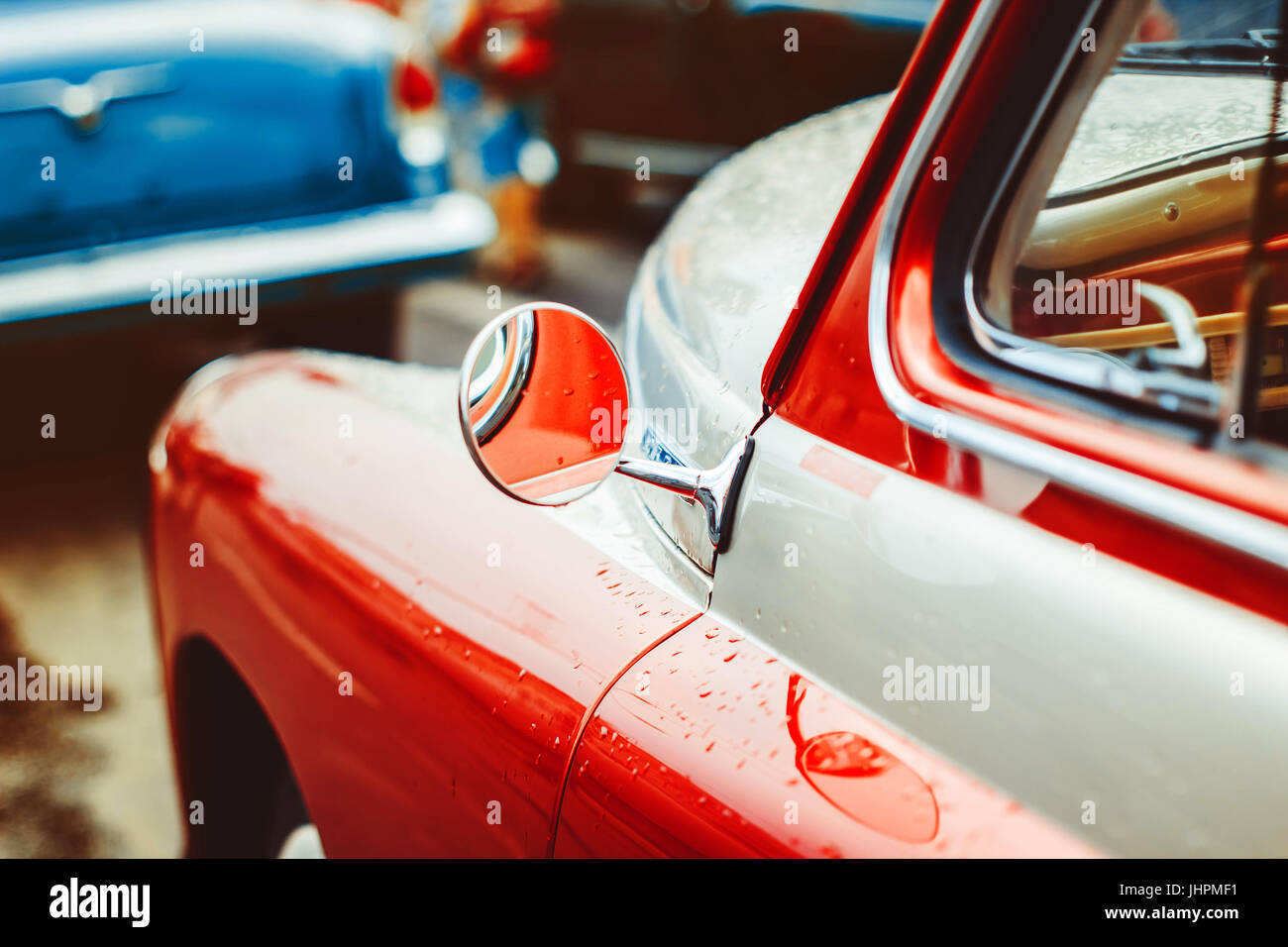 The red door of an old Soviet car Stock Photo - Alamy