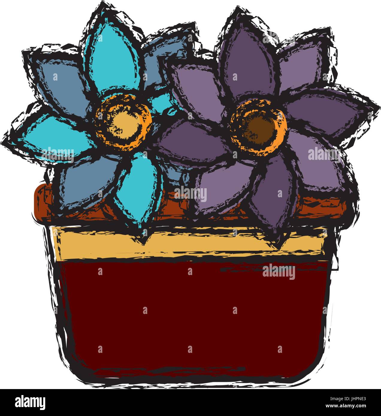 beautiful flowers in a pot icon Stock Vector Image & Art - Alamy