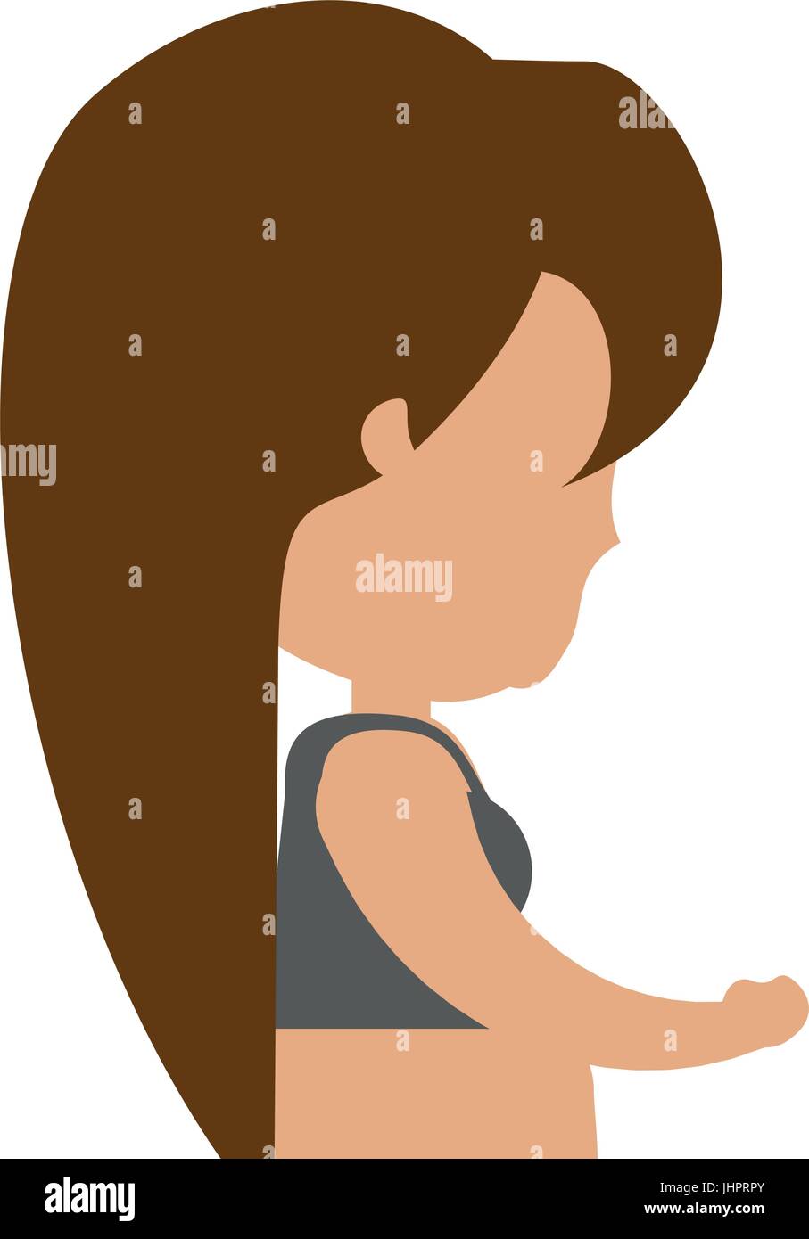 Fat Woman Gym Cartoon Illustration High Resolution Stock Photography