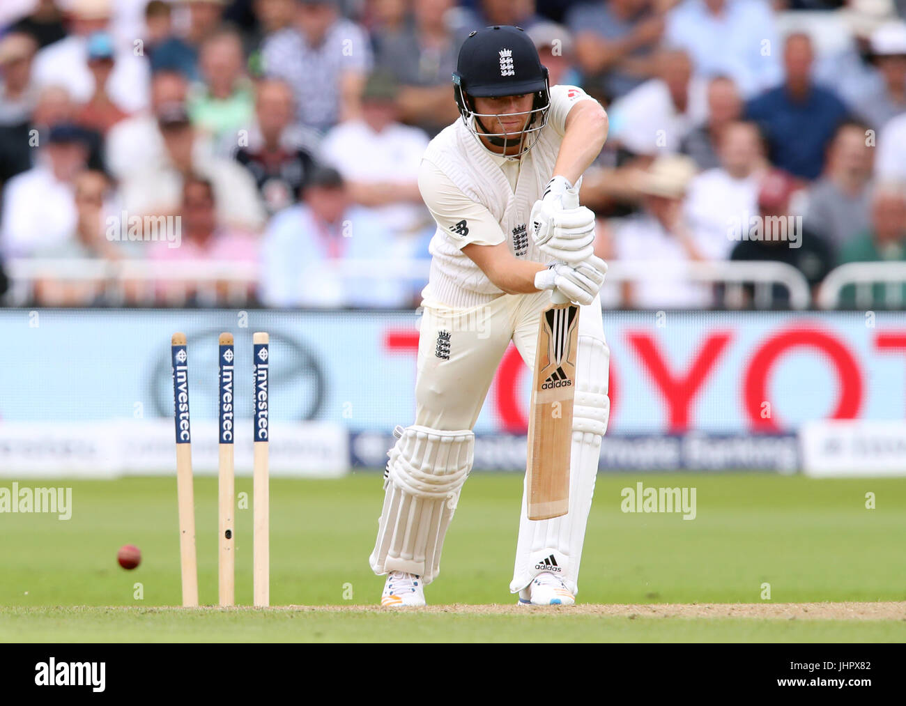 England's Jonny Bairstow is bowled by South Africa's Keshav Maharaj during  day two of the Second Investec Test match at Trent Bridge, Nottingham Stock  Photo - Alamy