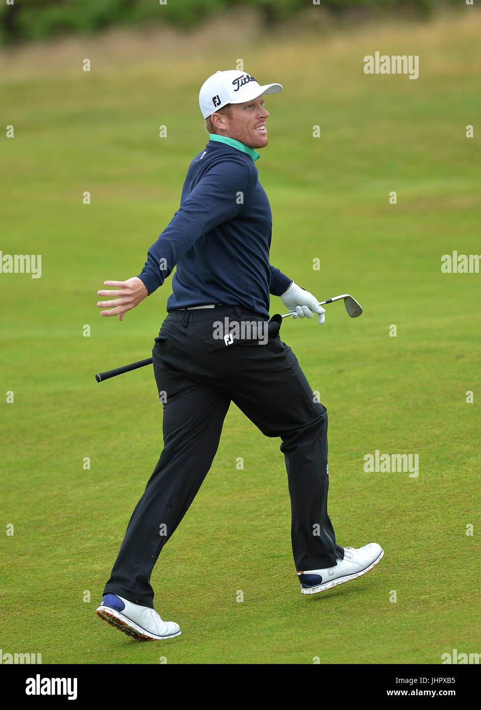 Australia's Andrew Dodt looks on at the 5th hole during day three of the 2017 Aberdeen Asset Management Scottish Open at Dundonald Links, Troon. Stock Photo