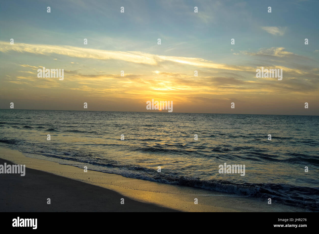 Sunrise over the Pacific ocean image taken at the beach in Playa blanca Stock Photo