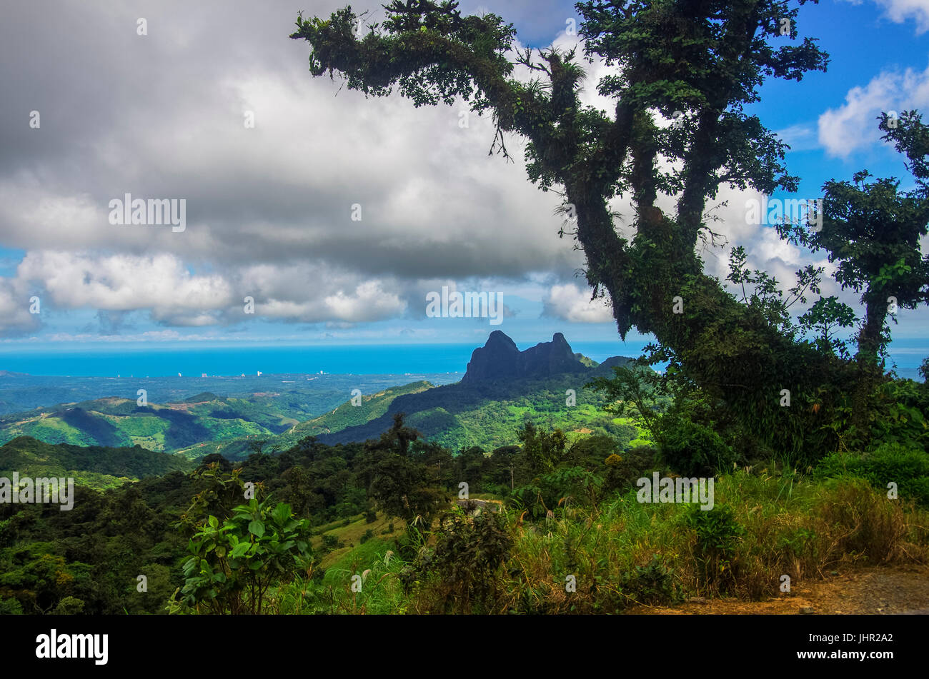 Panorama view of El Picacho mountain image taken in Panama Stock Photo