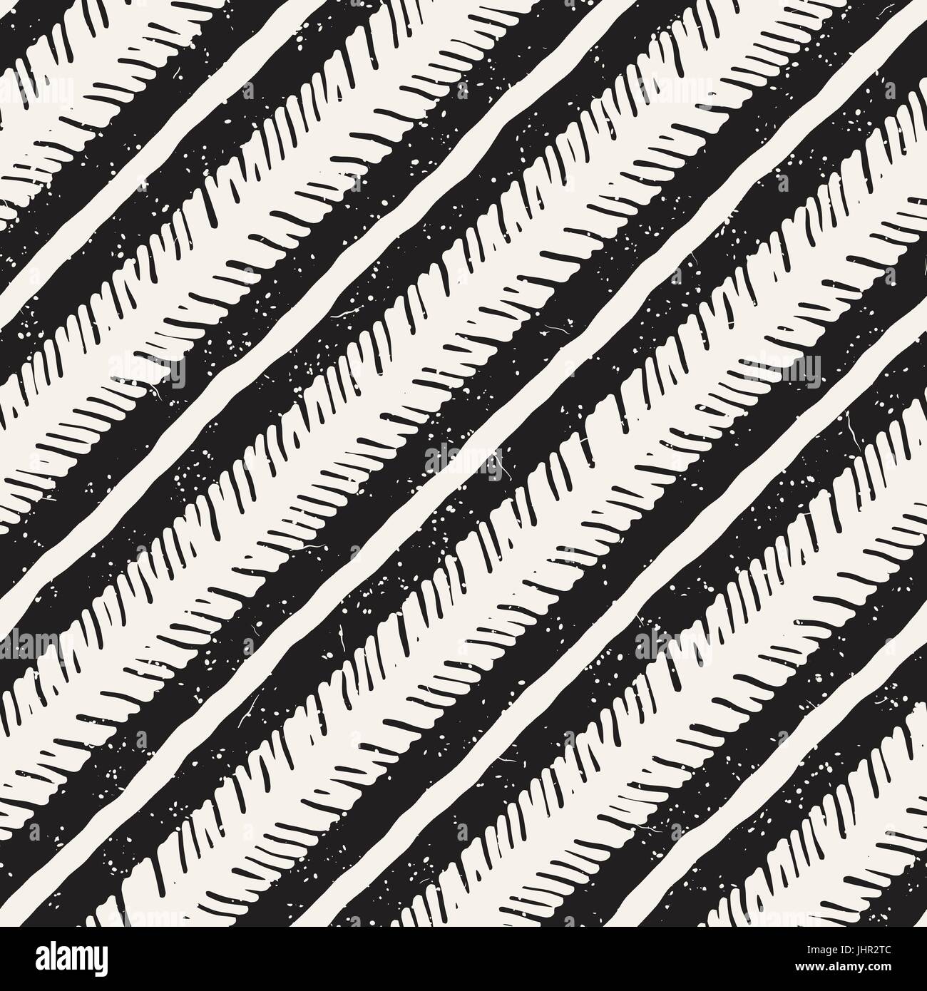 Seamless pattern with hand drawn brush strokes. Ink doodle grunge ...