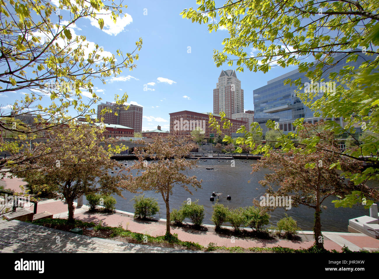 Water Place Park in downtown Providence, RI Stock Photo