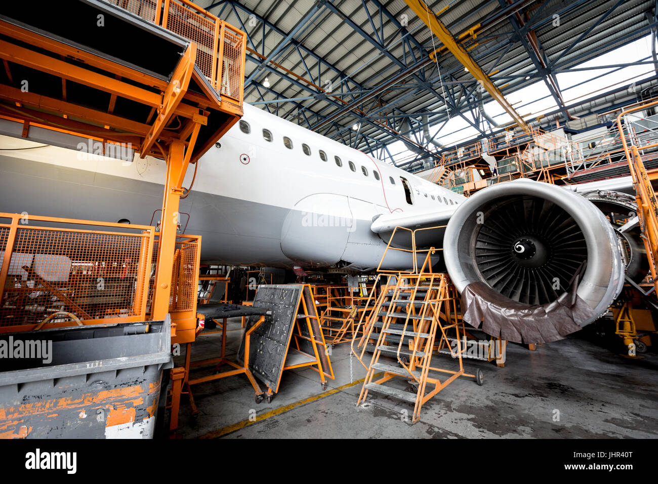 Aircraft for servicing at airlines maintenance facility Stock Photo - Alamy