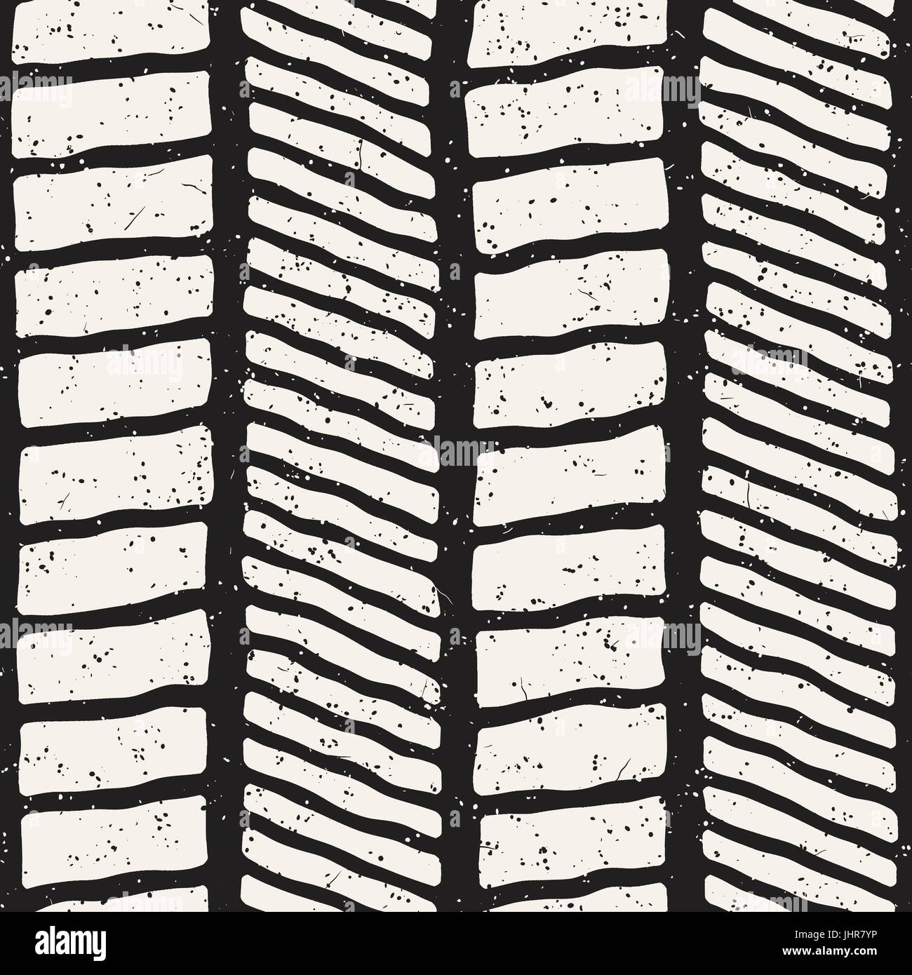 Seamless pattern with hand drawn brush strokes. Ink doodle grunge ...