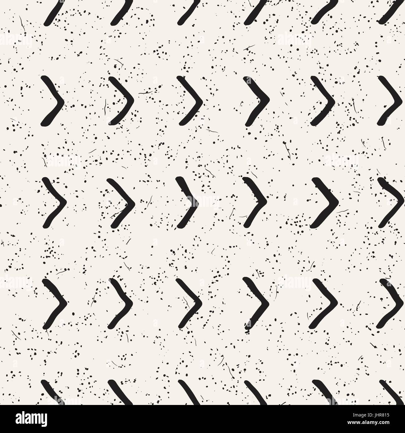 Seamless pattern with hand drawn brush strokes. Ink doodle grunge ...