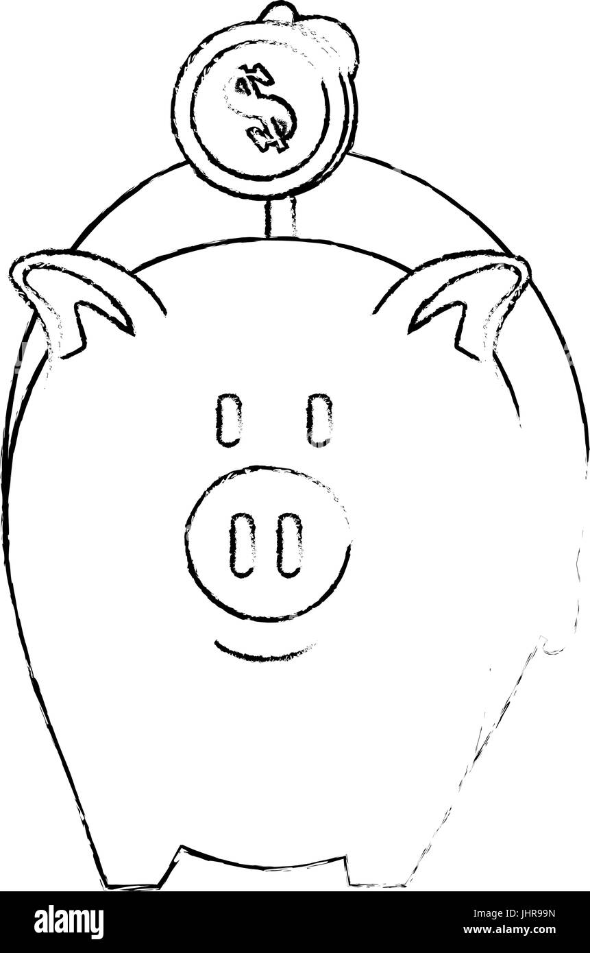 piggy bank icon over white background vector illustration Stock Vector ...