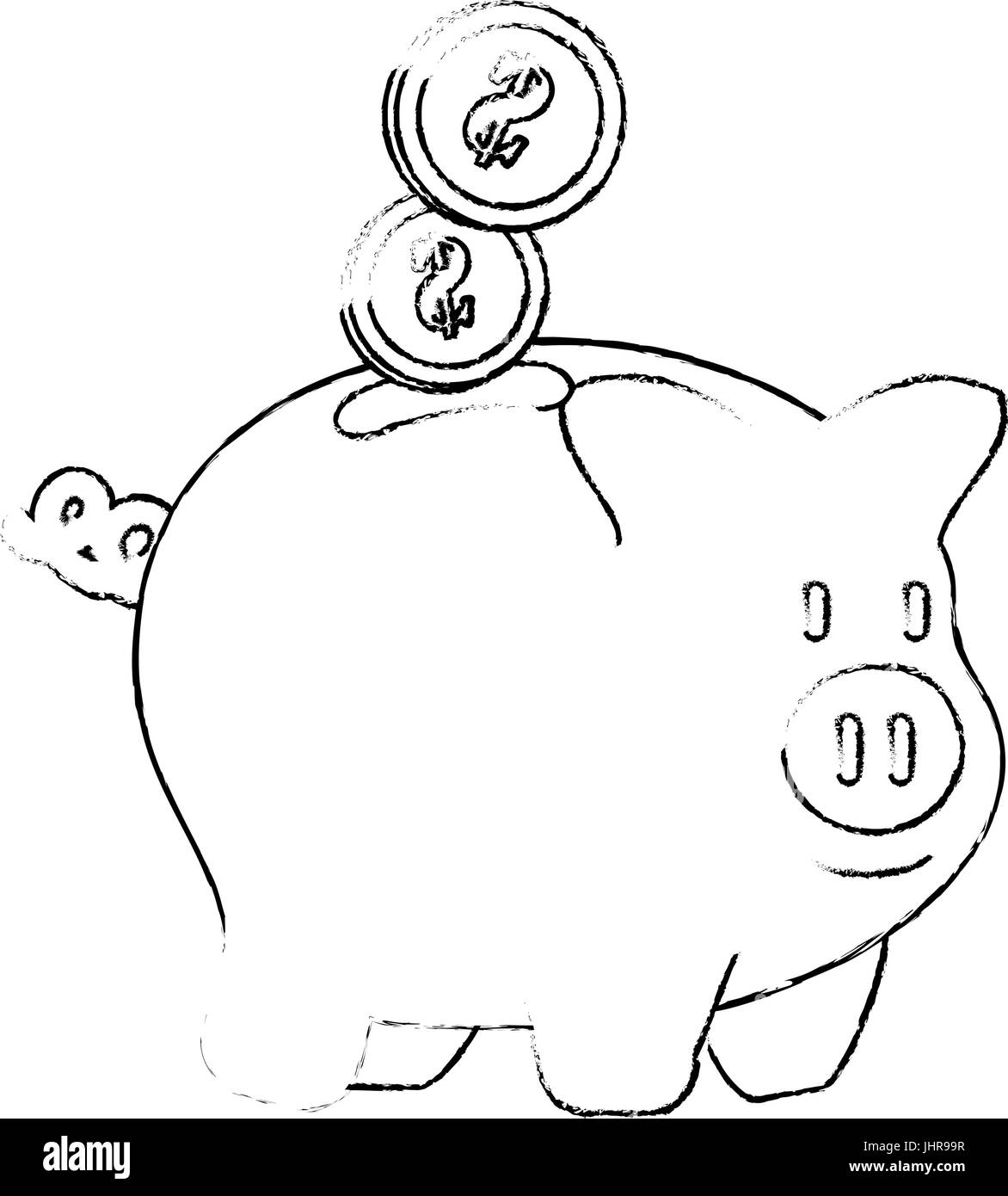 piggy bank icon over white background vector illustration Stock Vector ...