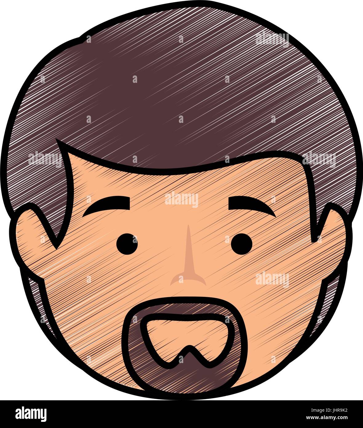 cartoon man with beard icon over white background colorful desing ...