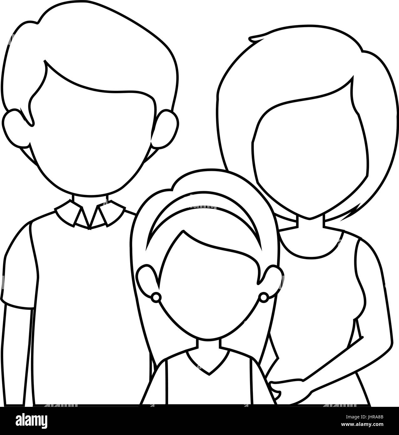 Family Of 5 Drawing Easy With Pencil