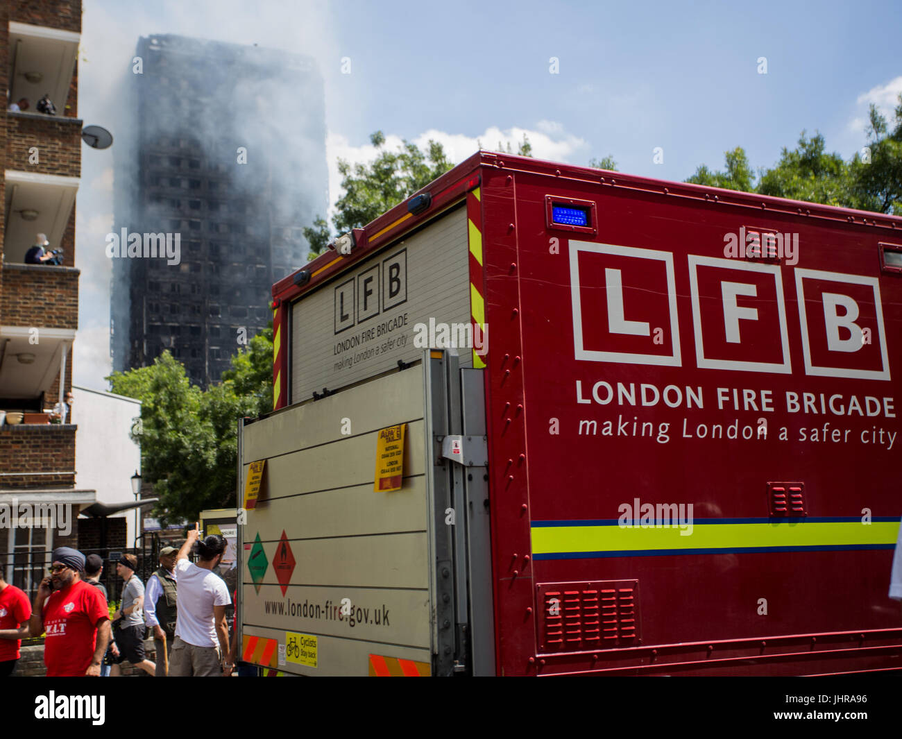 Scenes at Grenfell Tower fire in West London.  Featuring: Atmosphere, View Where: London, England, United Kingdom When: 14 Jun 2017 Credit: Wheatley/WENN Stock Photo