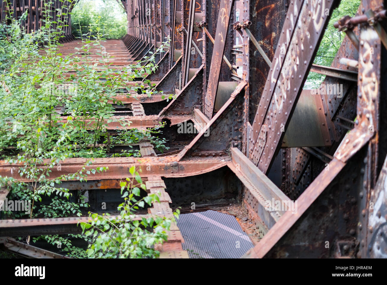 old rusty steel bridge construction , rusted steel beams Stock Photo ...