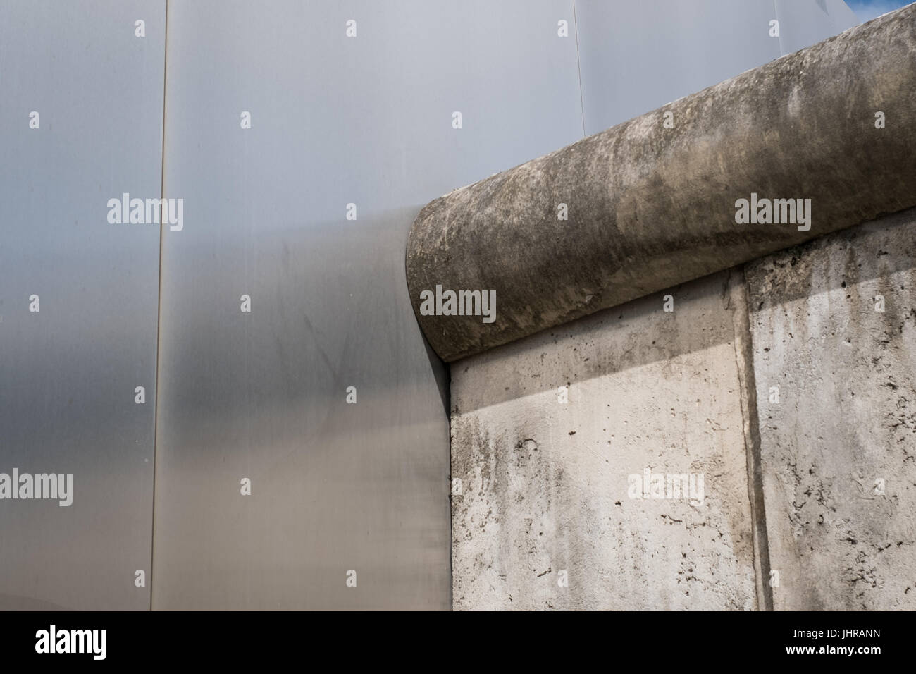 Berlin, Germany - July 13, 2017: Remains of the Berlin Wall / Berlin Wall memorial at Bernauer Strasse in Berlin, Germany. Stock Photo