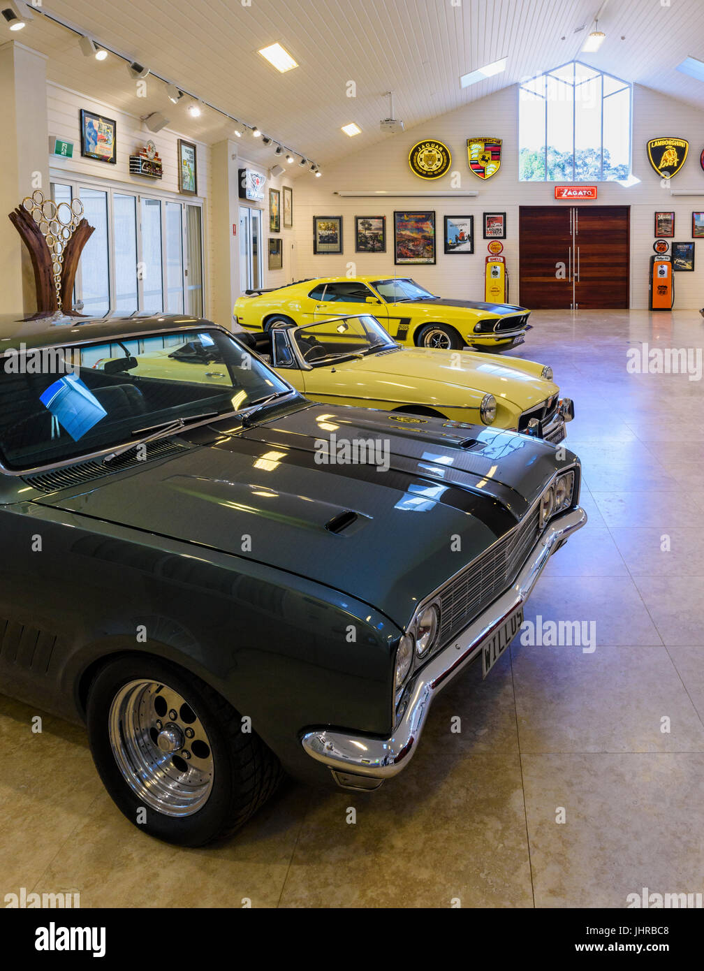 Sports Car Gallery at Aravina Estate winery restaurant cellar door in the Margaret River region of Western Australia, Yallingup, Australia Stock Photo