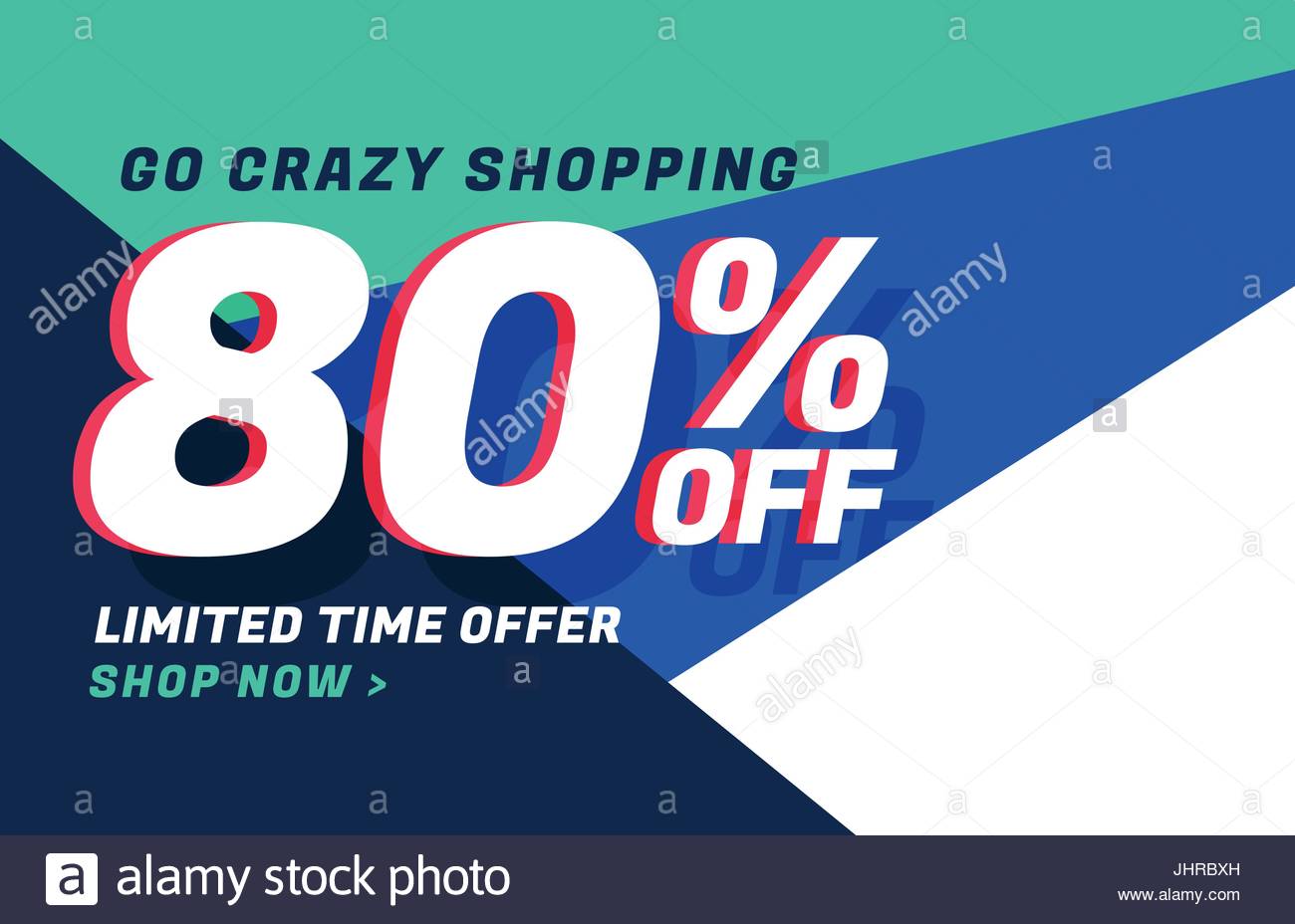 Crazy Shopping Sale Banner Design With Offer Details Stock Vector