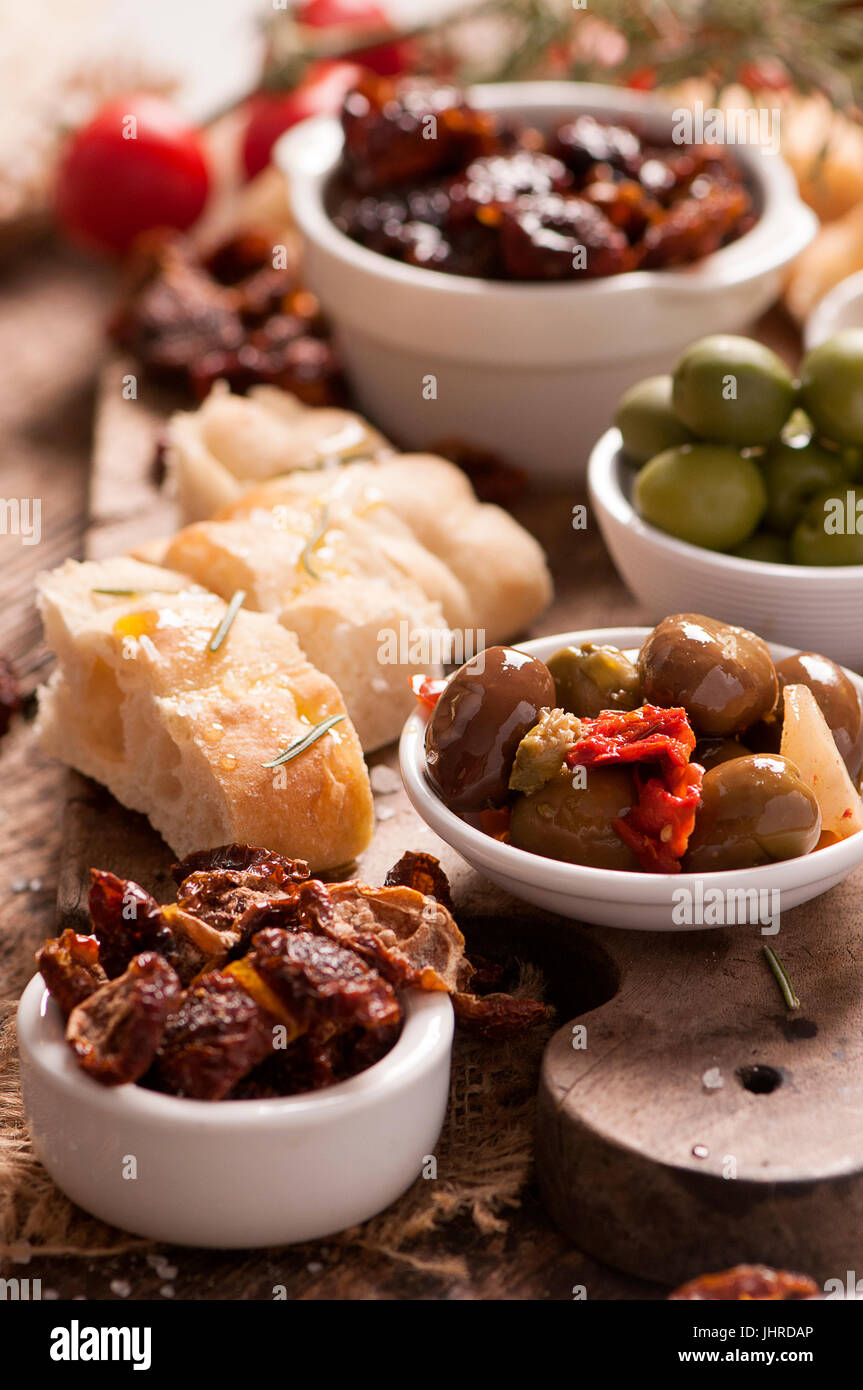 Italian antipasto with olives Stock Photo Alamy