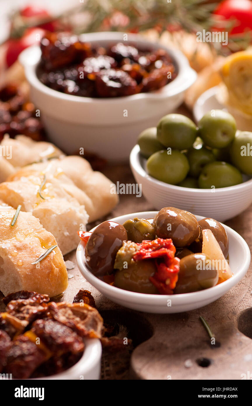 Italian antipasto with olives Stock Photo Alamy