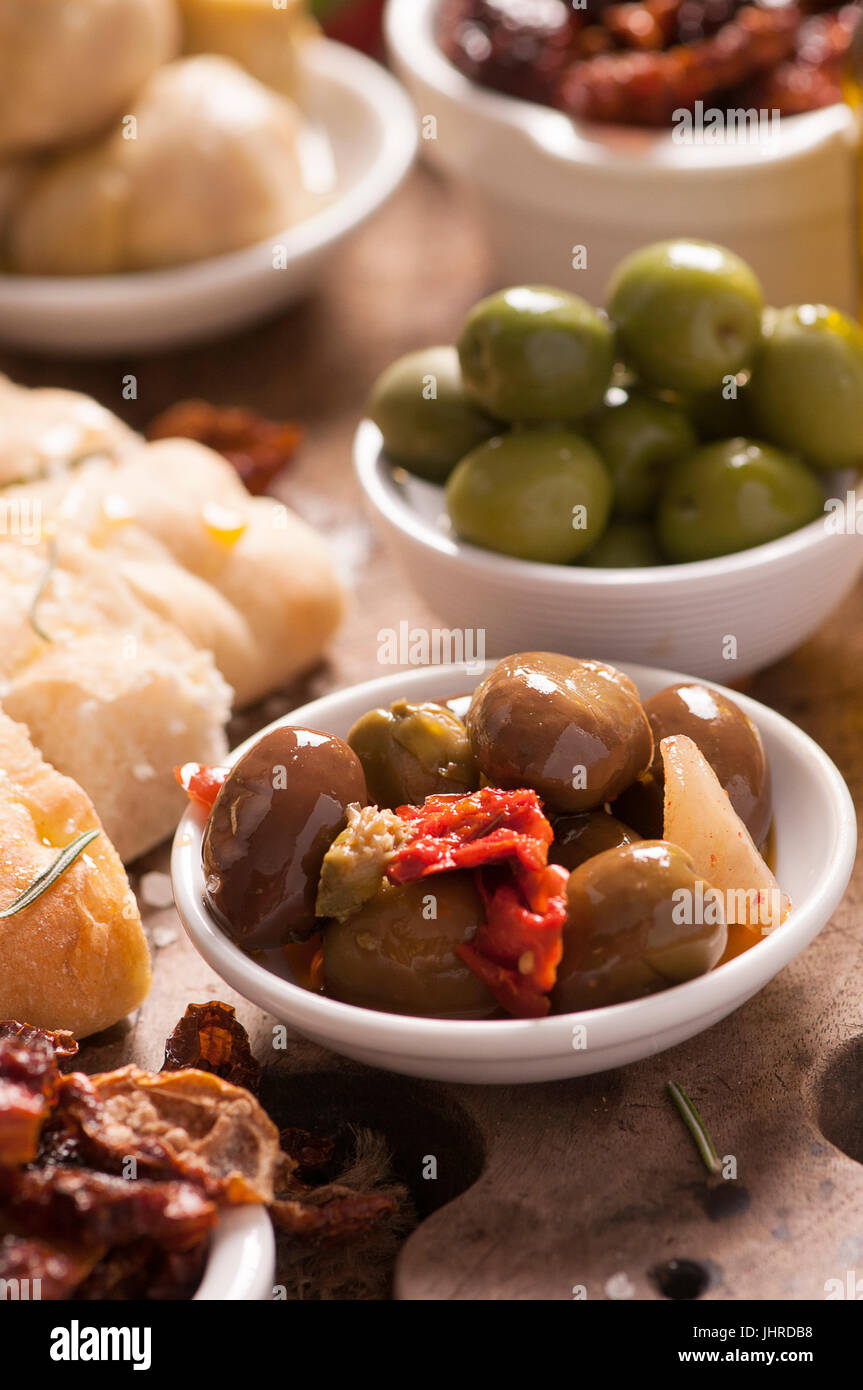 Italian antipasto with olives Stock Photo Alamy