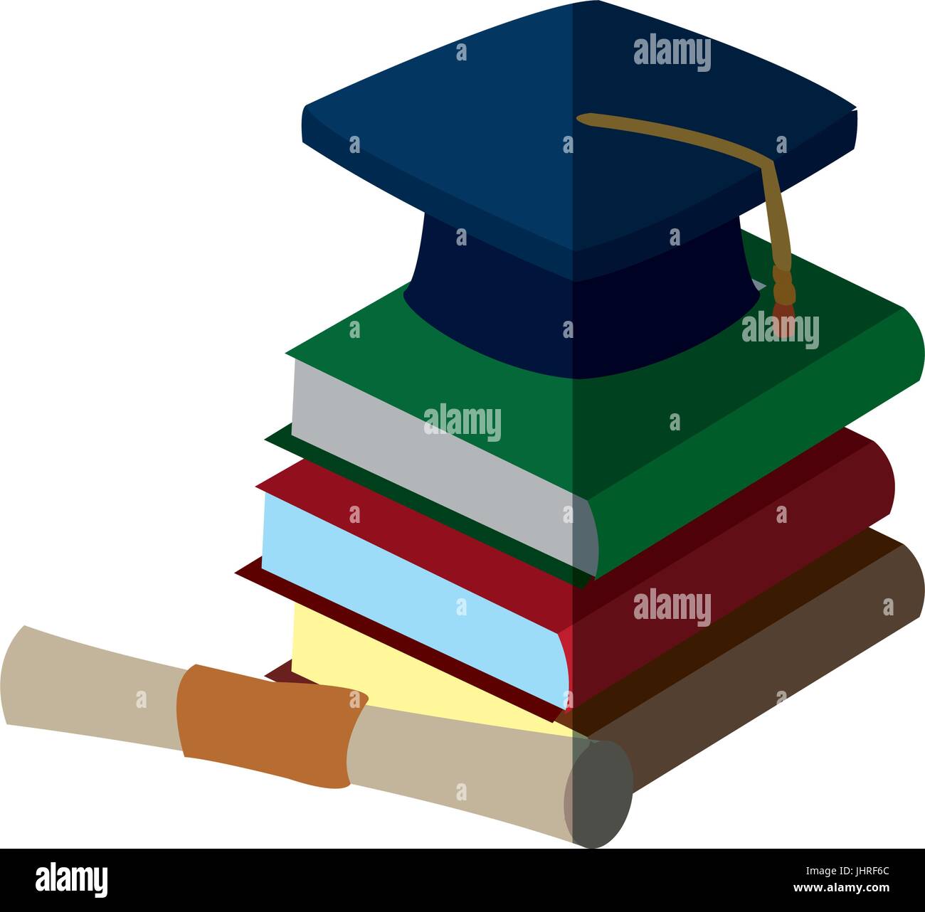 back to school book graduation cap and certificate Stock Vector Image ...