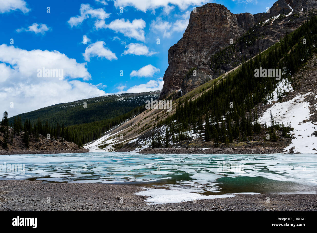 Springtime at Moraine Lake Banff National Park Alberta Canada Stock Photo
