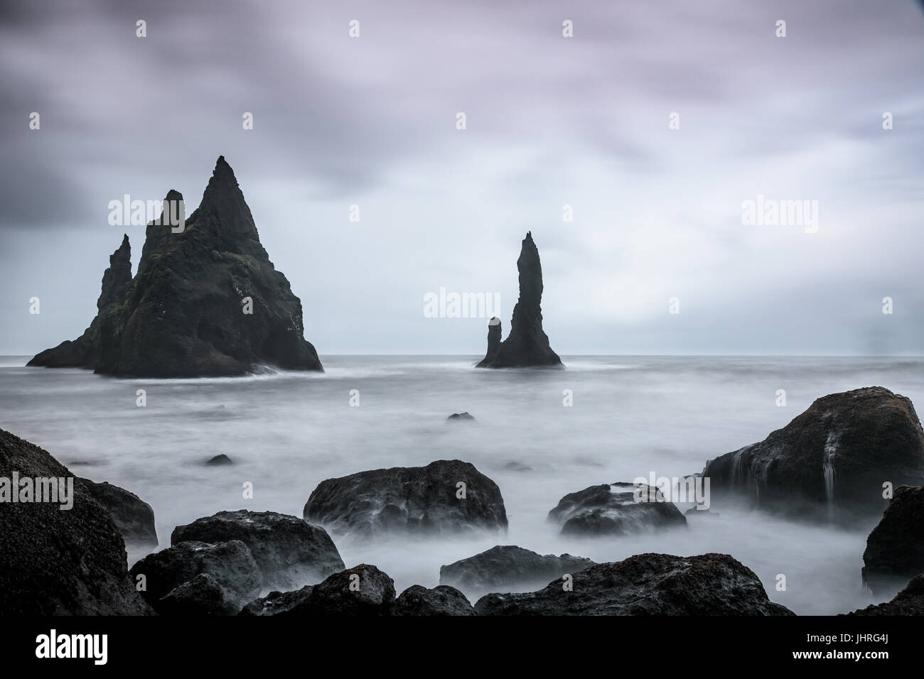 Black sand beach at Vik Stock Photo - Alamy