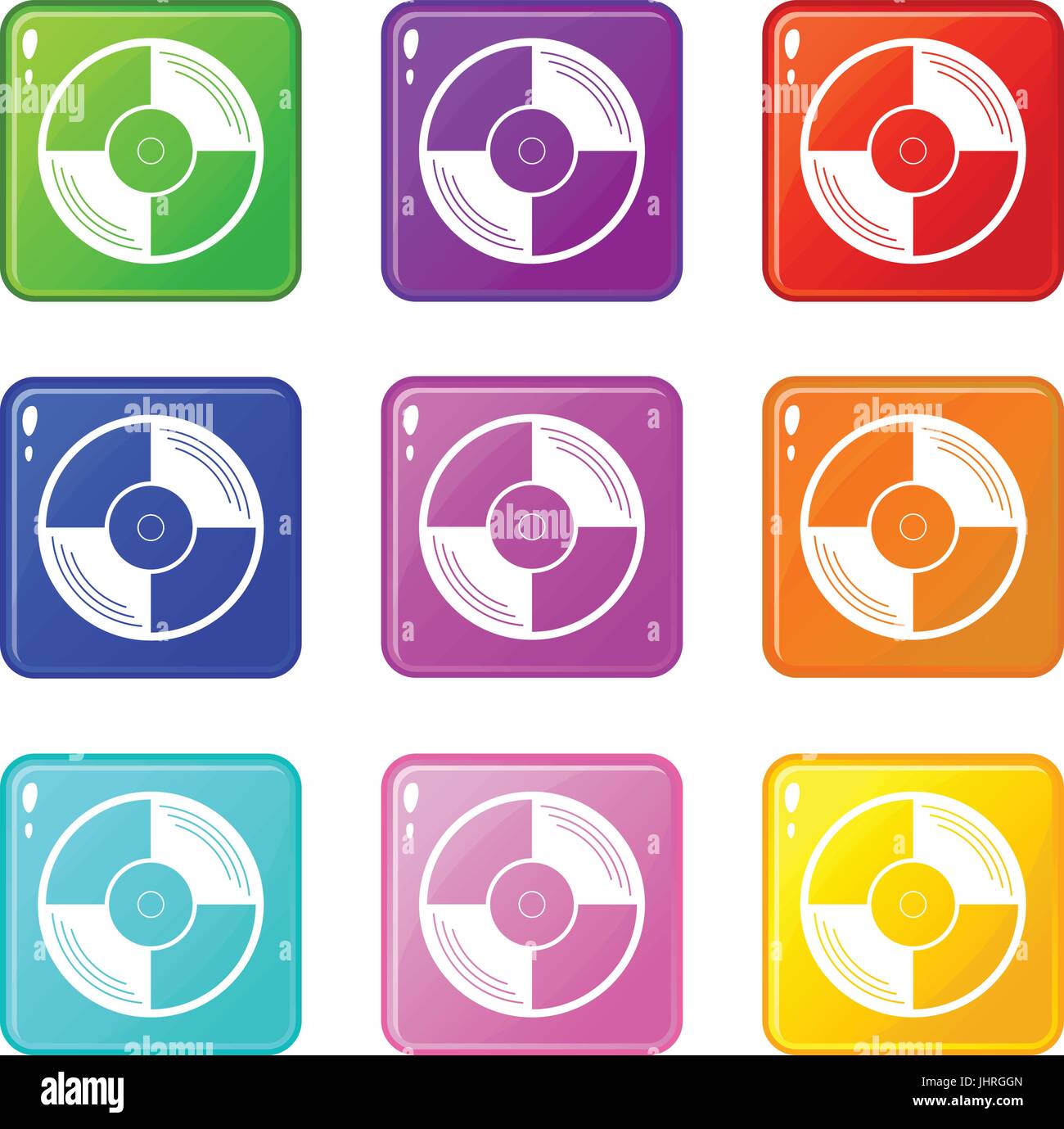 Vinyl record icons 9 set Stock Vector Image & Art - Alamy