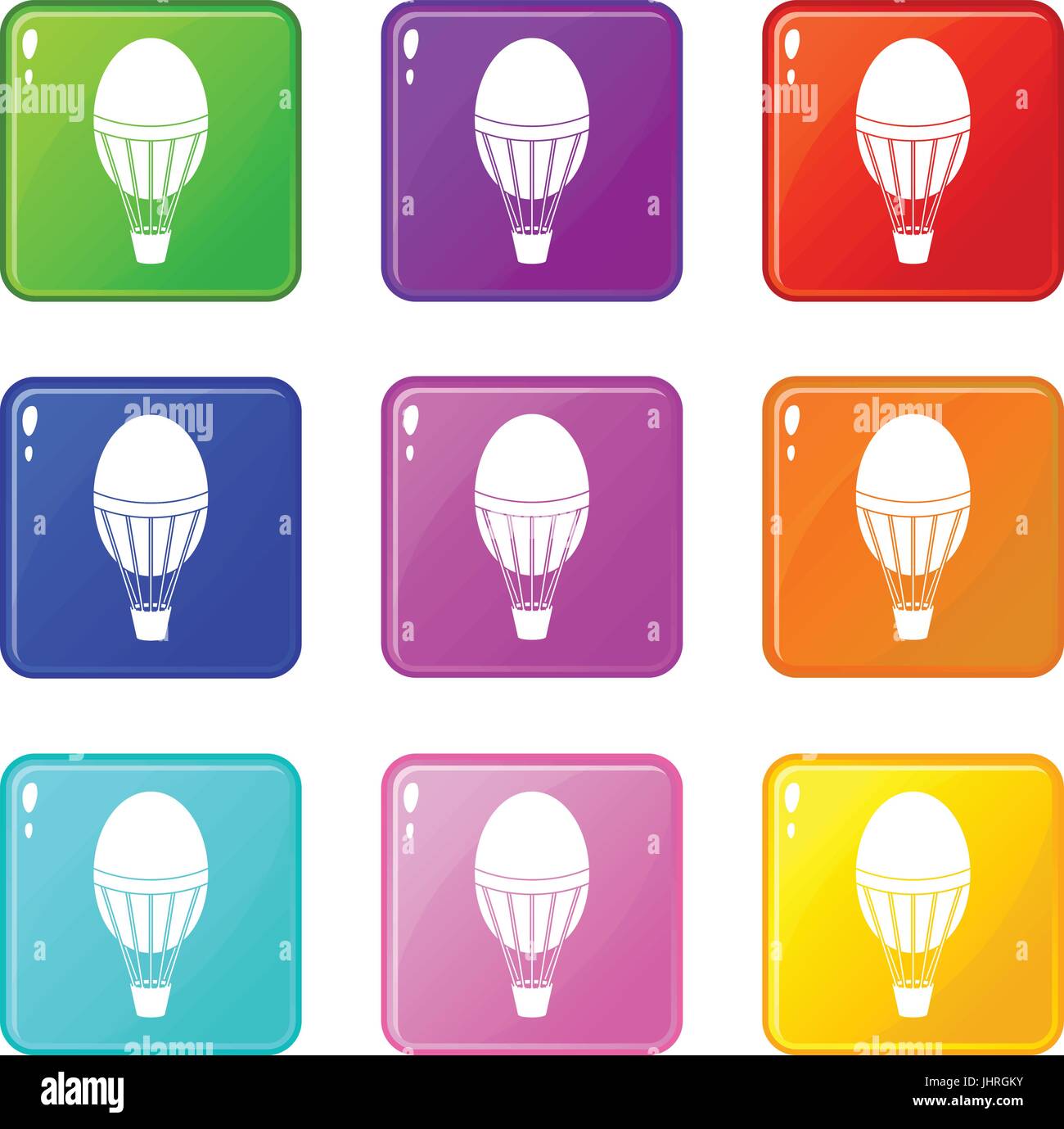 Hot air balloon icons 9 set Stock Vector Image & Art - Alamy