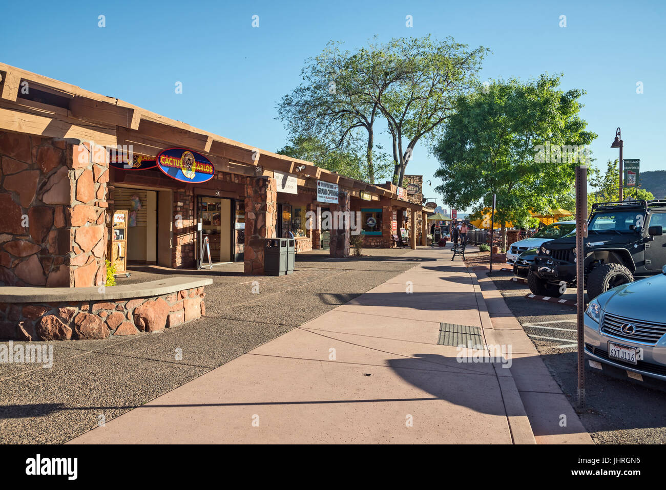 Shopping center, Sedona , Arizona desert town , USA Stock Photo
