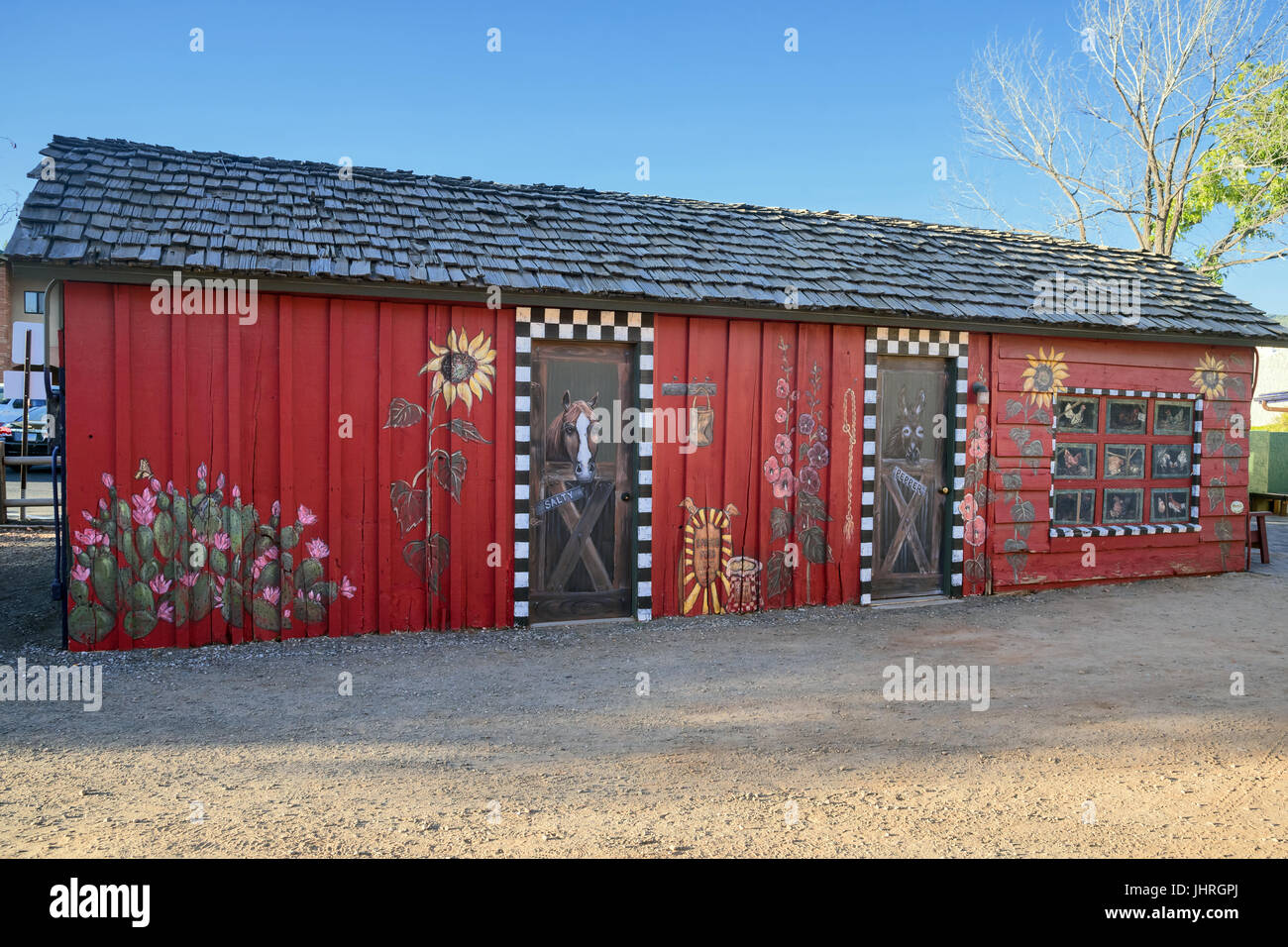 Colorfully painted old building, Sedona , Arizona desert town , USA Stock  Photo - Alamy
