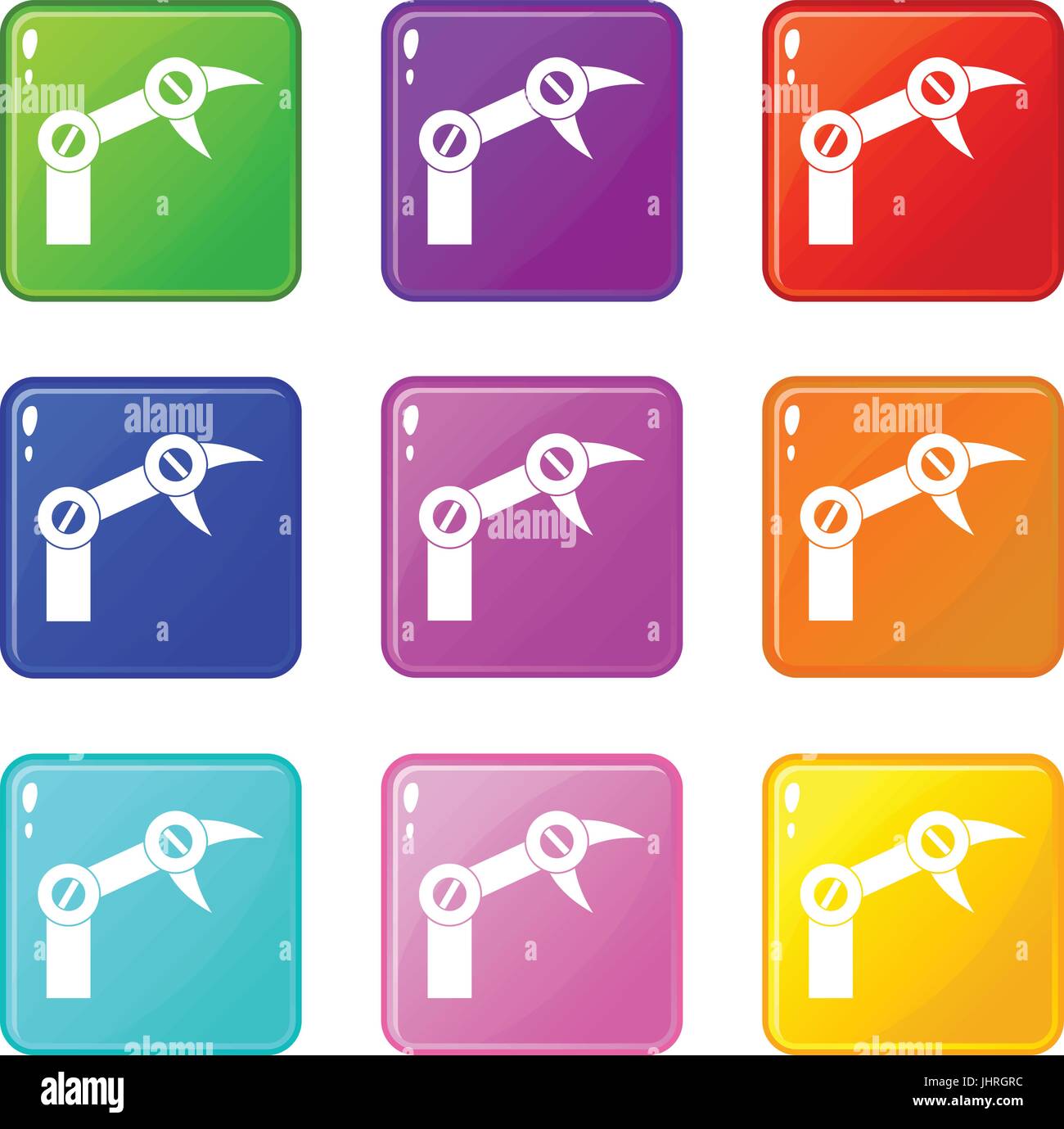 Industry robot icons 9 set Stock Vector Image & Art - Alamy
