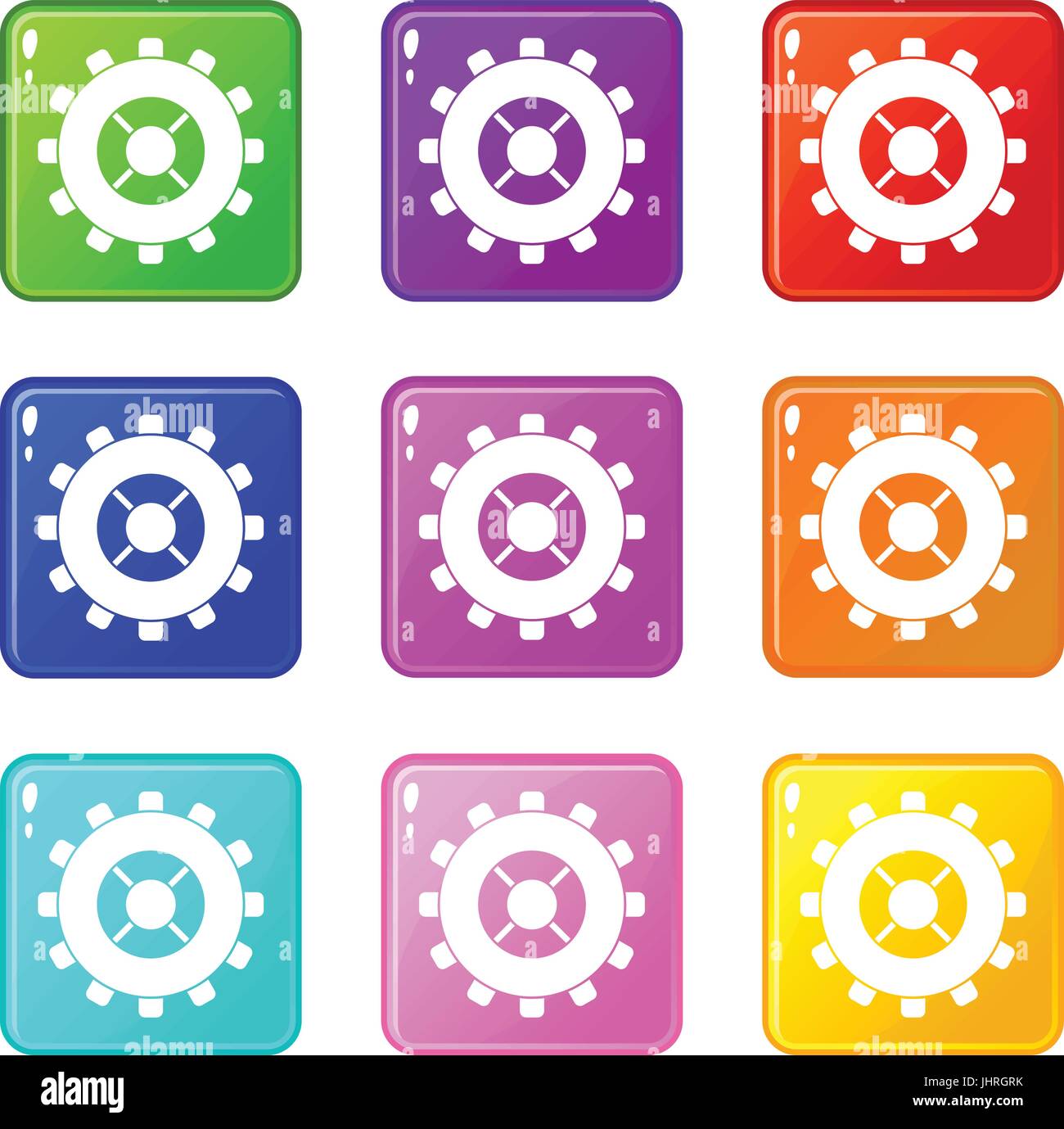 Gear icons 9 set Stock Vector Image & Art - Alamy