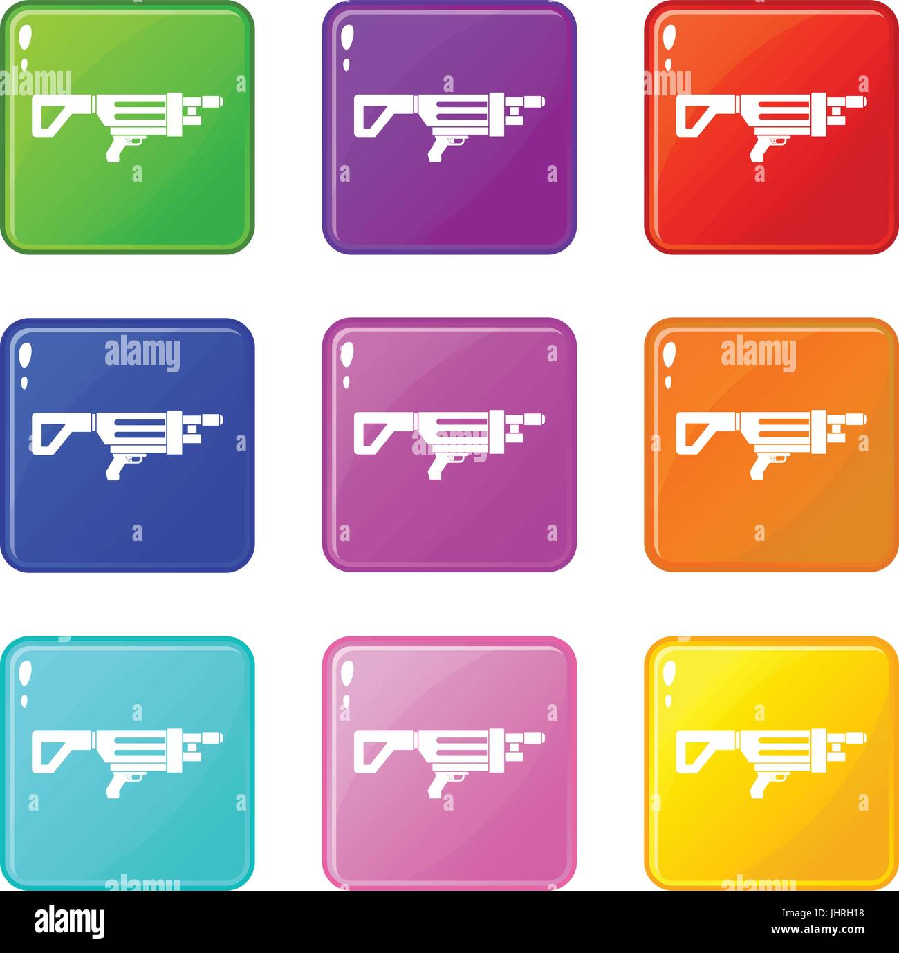 Game gun icons 9 set Stock Vector Image & Art - Alamy