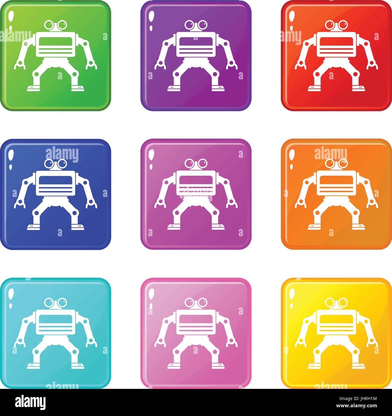 Machine icons 9 set Stock Vector Image & Art - Alamy