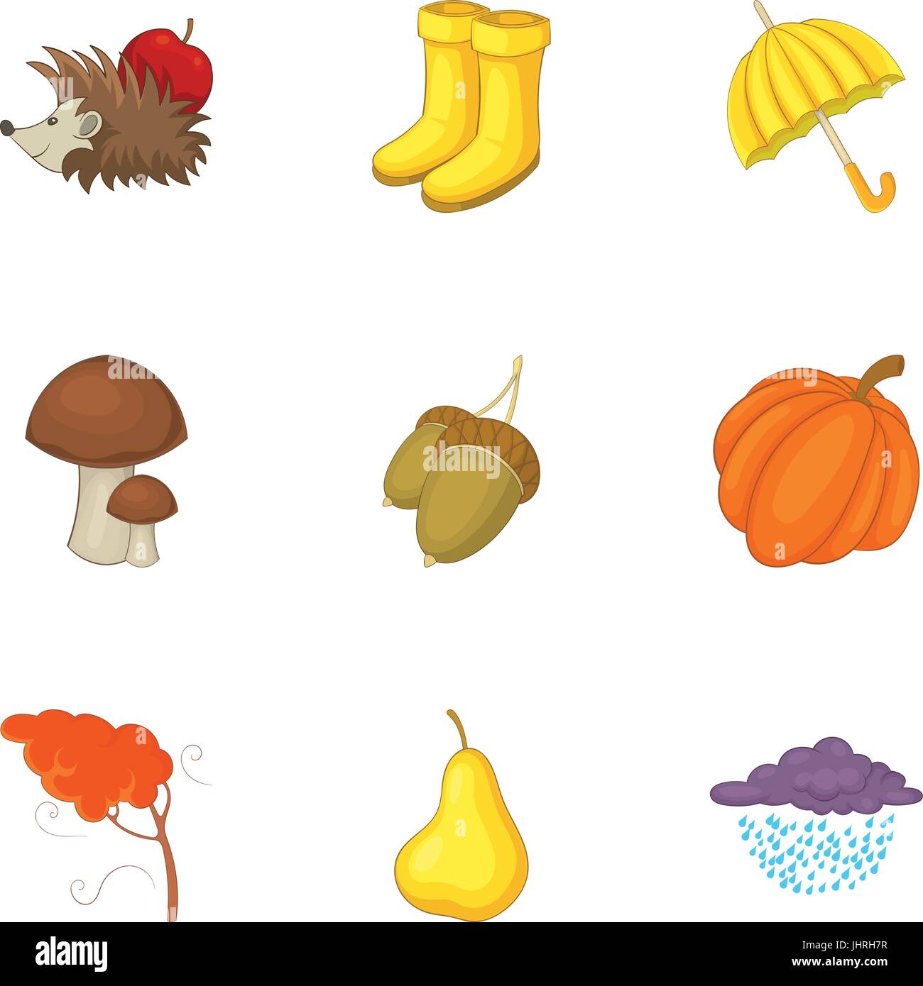 Autumn time icons set, cartoon style Stock Vector Image & Art - Alamy