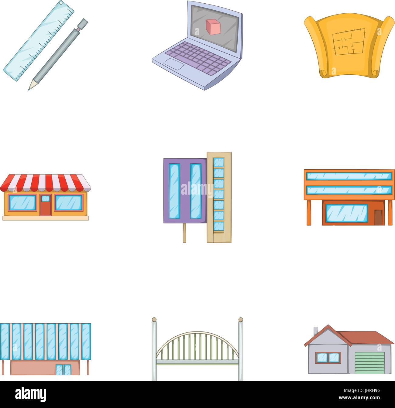 Construction work icons set, cartoon style Stock Vector Image & Art - Alamy