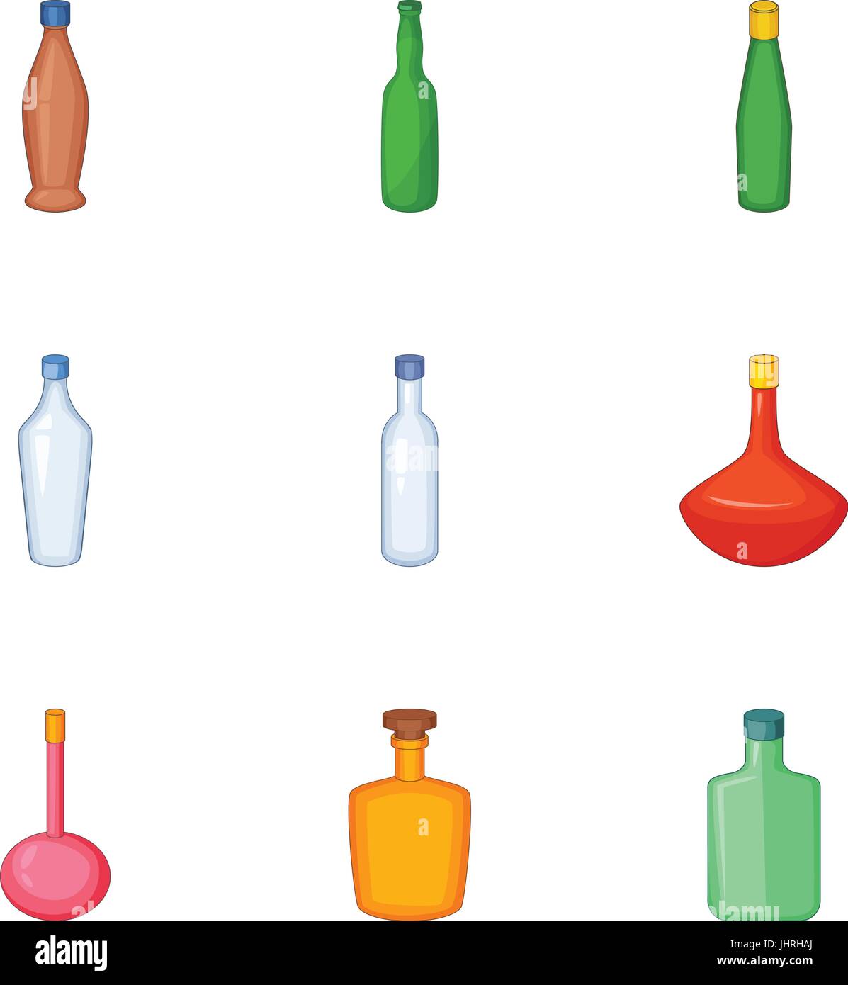 Types of bottle icons set, cartoon style Stock Vector Image & Art - Alamy