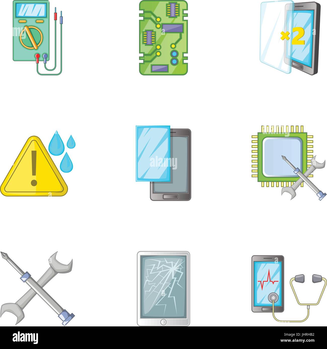 Phone repair tool icons set, cartoon style Stock Vector Image & Art Alamy