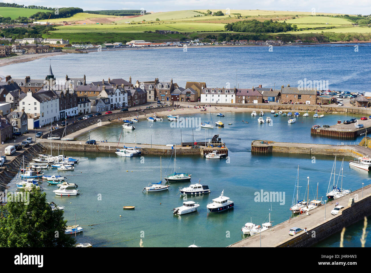 View across Stonehaven harbour, Aberdeenshire, Scotland. Stock Photo