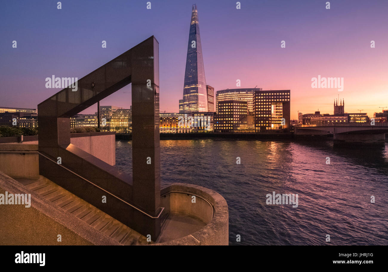 London Skyline At Sunset Featuring The Shard And 1 London Bridge london-skyline-at-sunset-featuring-the-shard-and-1-london-bridge