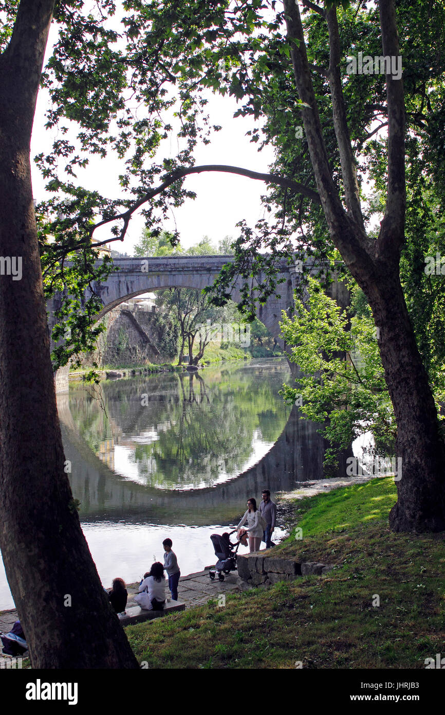 Bridgel Church of St. Goncalo on Tamega River Ponte de Sao Goncalo Amarante Douro Portugal Stock Photo