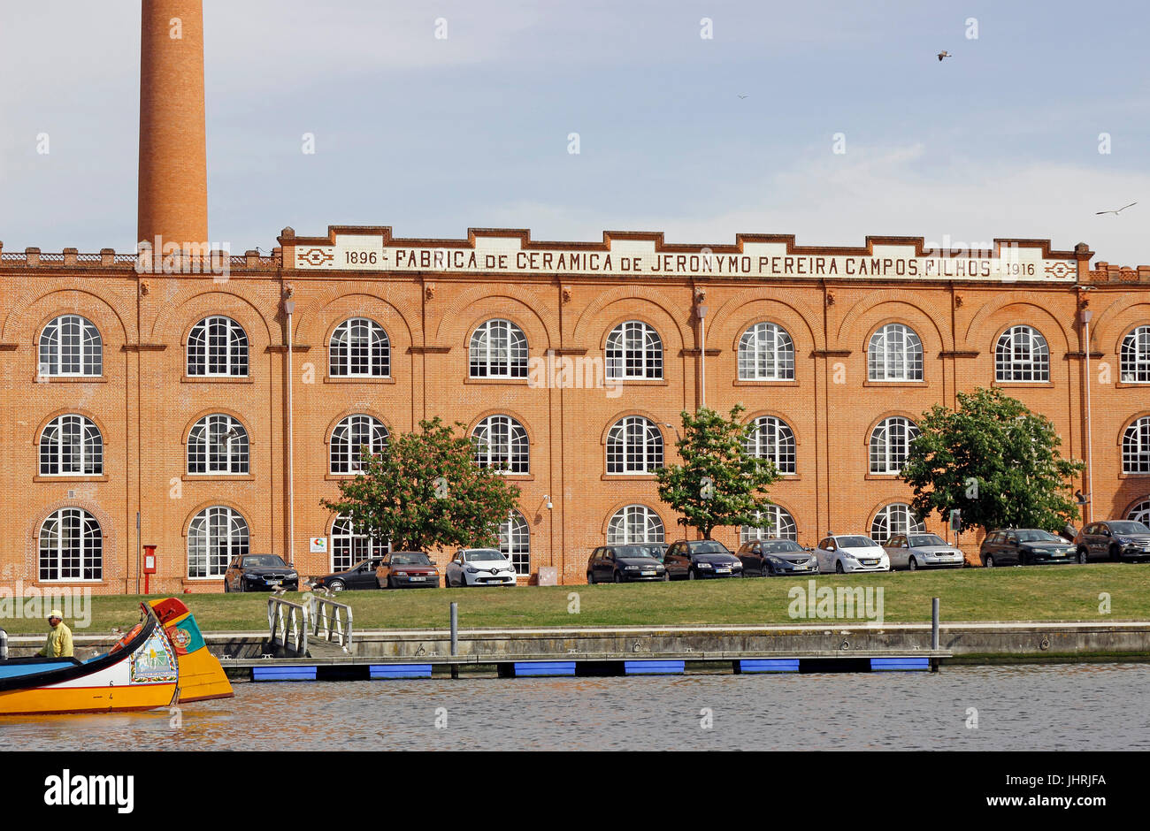 Former ceramic tile factory along the Central Canal Aveiro Portugal Stock Photo