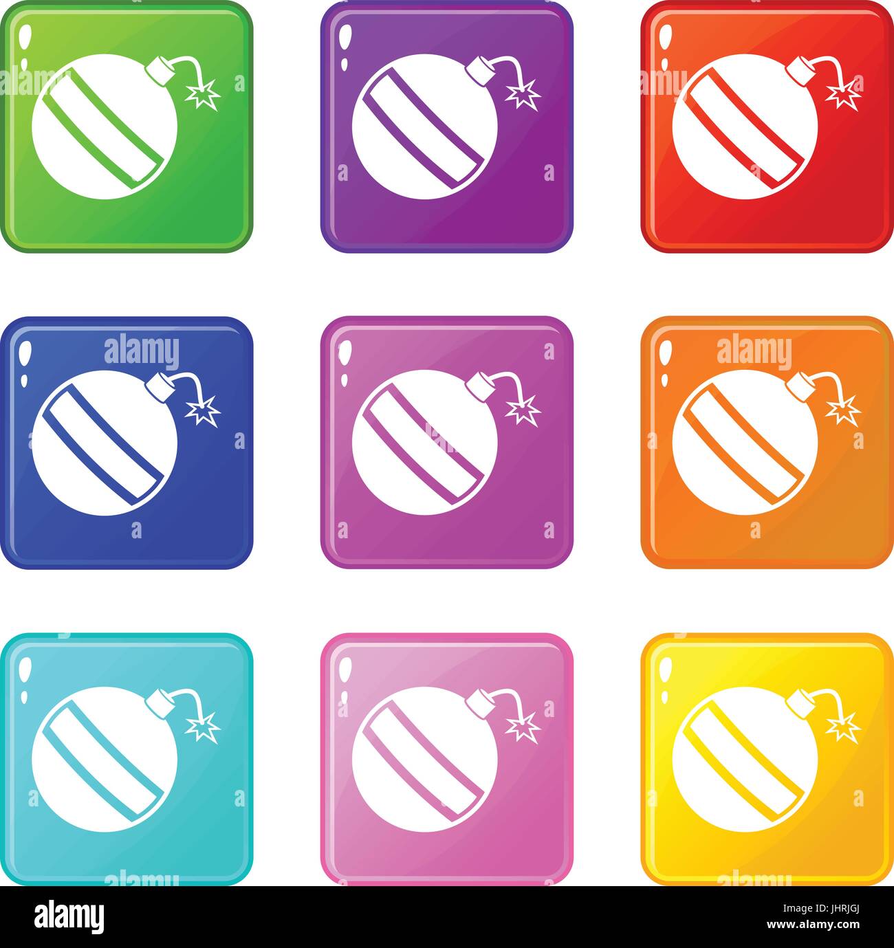 Bomb icons 9 set Stock Vector Image & Art - Alamy