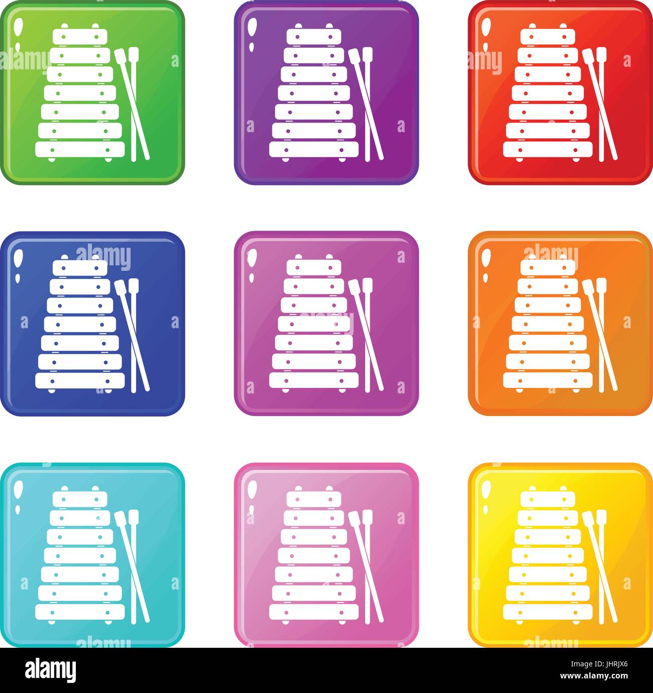 Xylophone and sticks icons 9 set Stock Vector Image & Art Alamy
