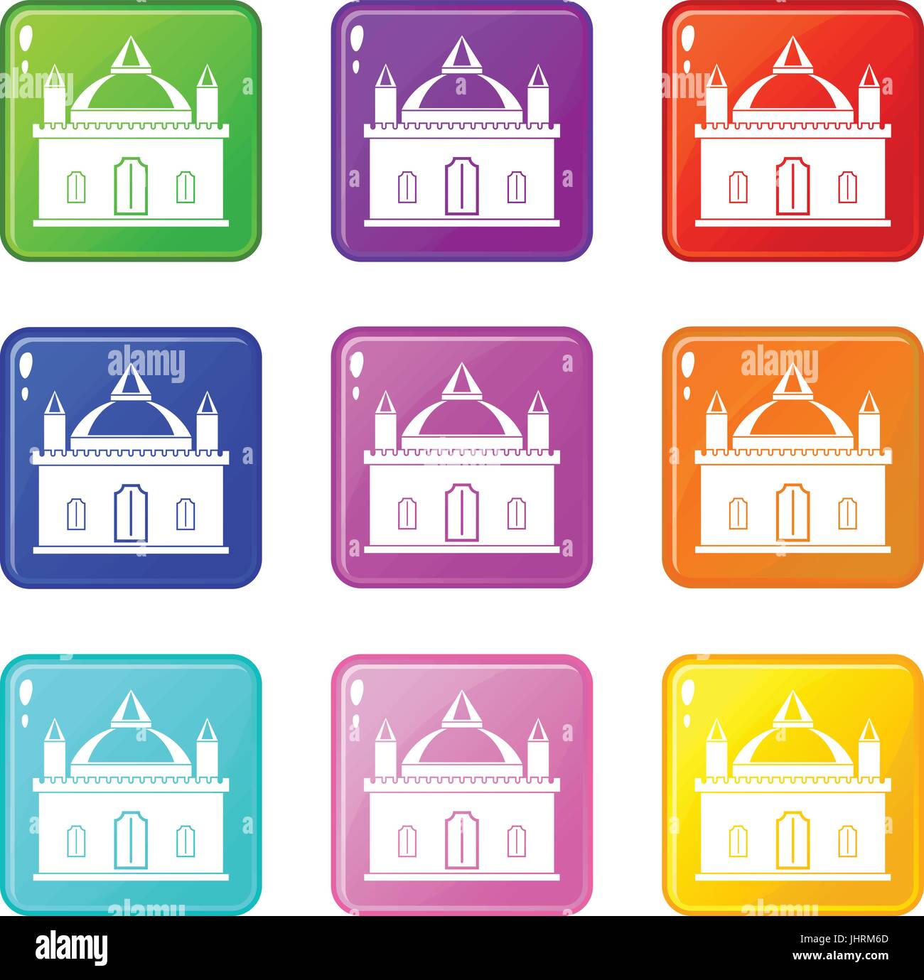 Royal castle icons 9 set Stock Vector Image & Art - Alamy
