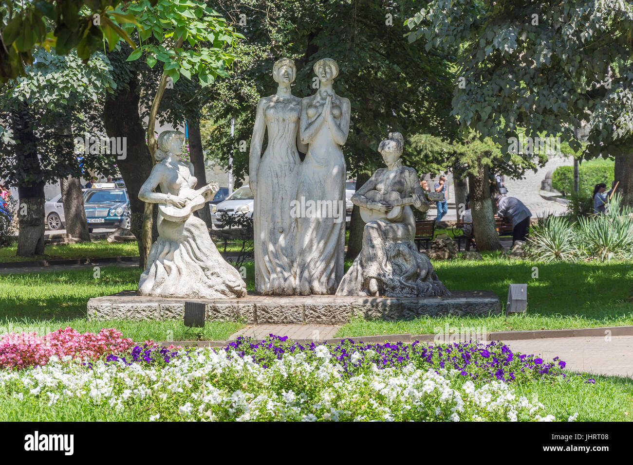Statue in The Boulevard (Central Park), Kutaisi, Imereti Province (Mkhare), Georgia Stock Photo