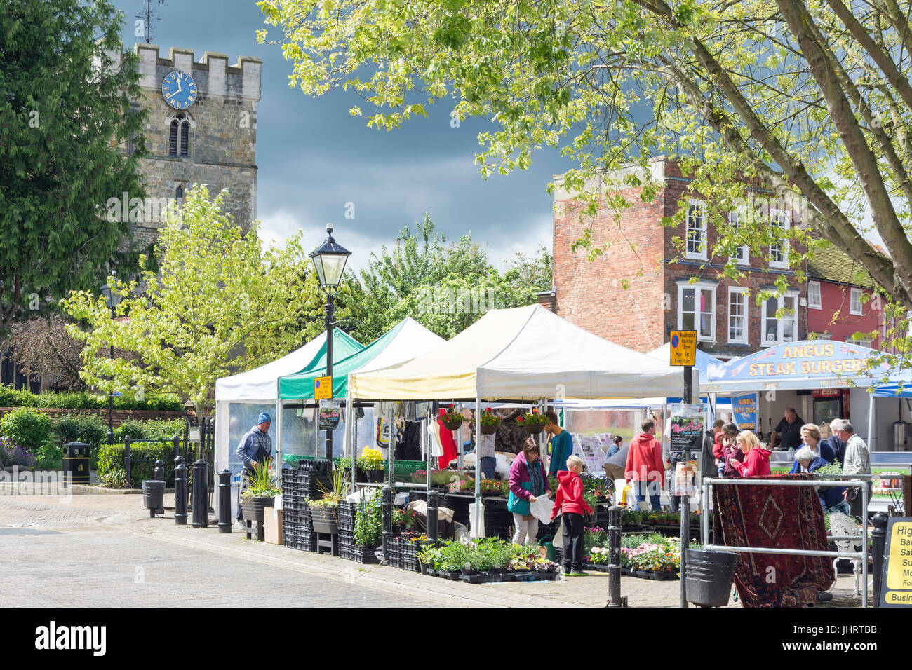 Hampshire Farmers' Market in The Square, Petersfield, Hampshire, England, United Kingdom Stock