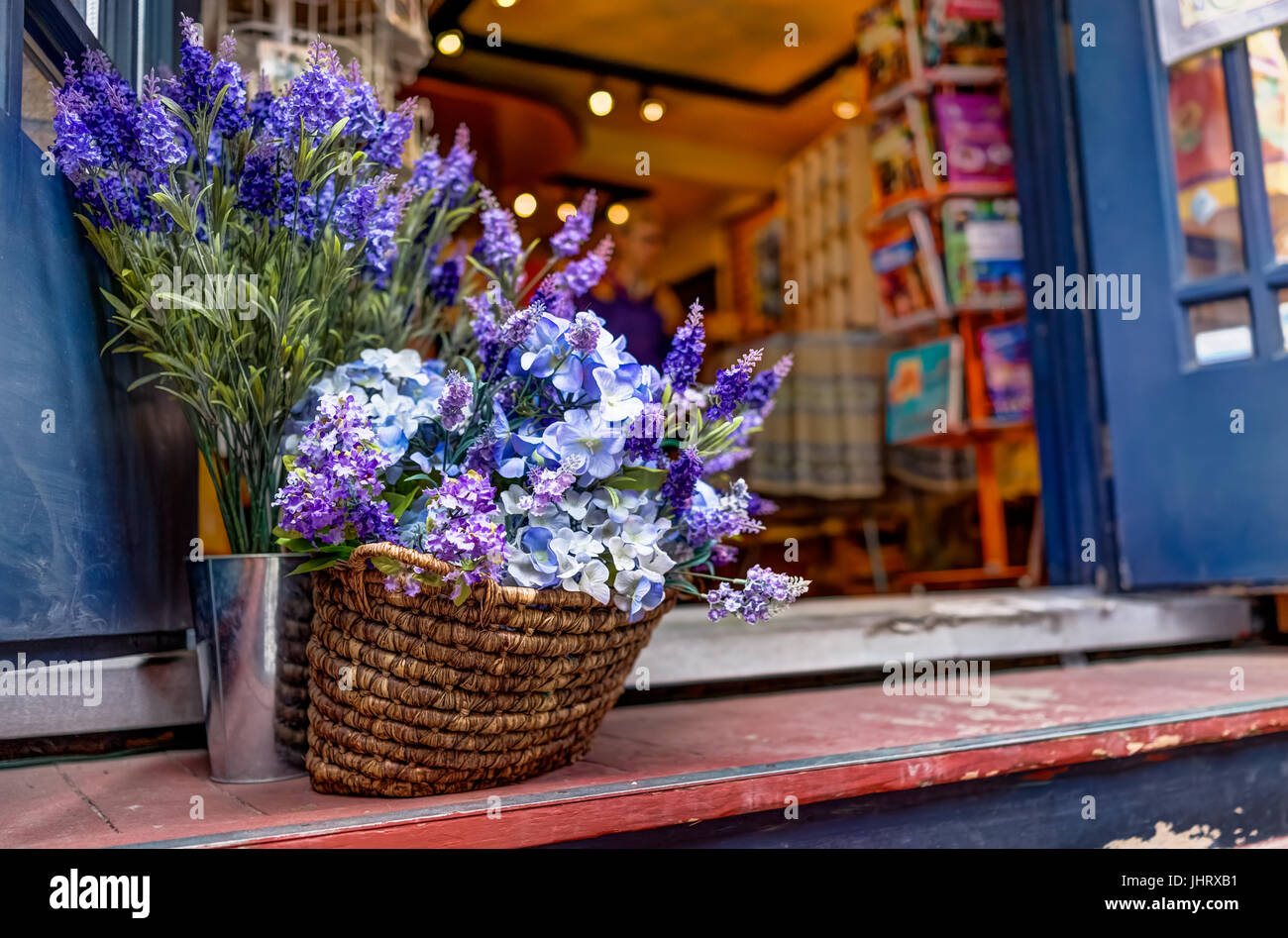 Quebec City, Canada May 30, 2017 Closeup of purple lavender flowers