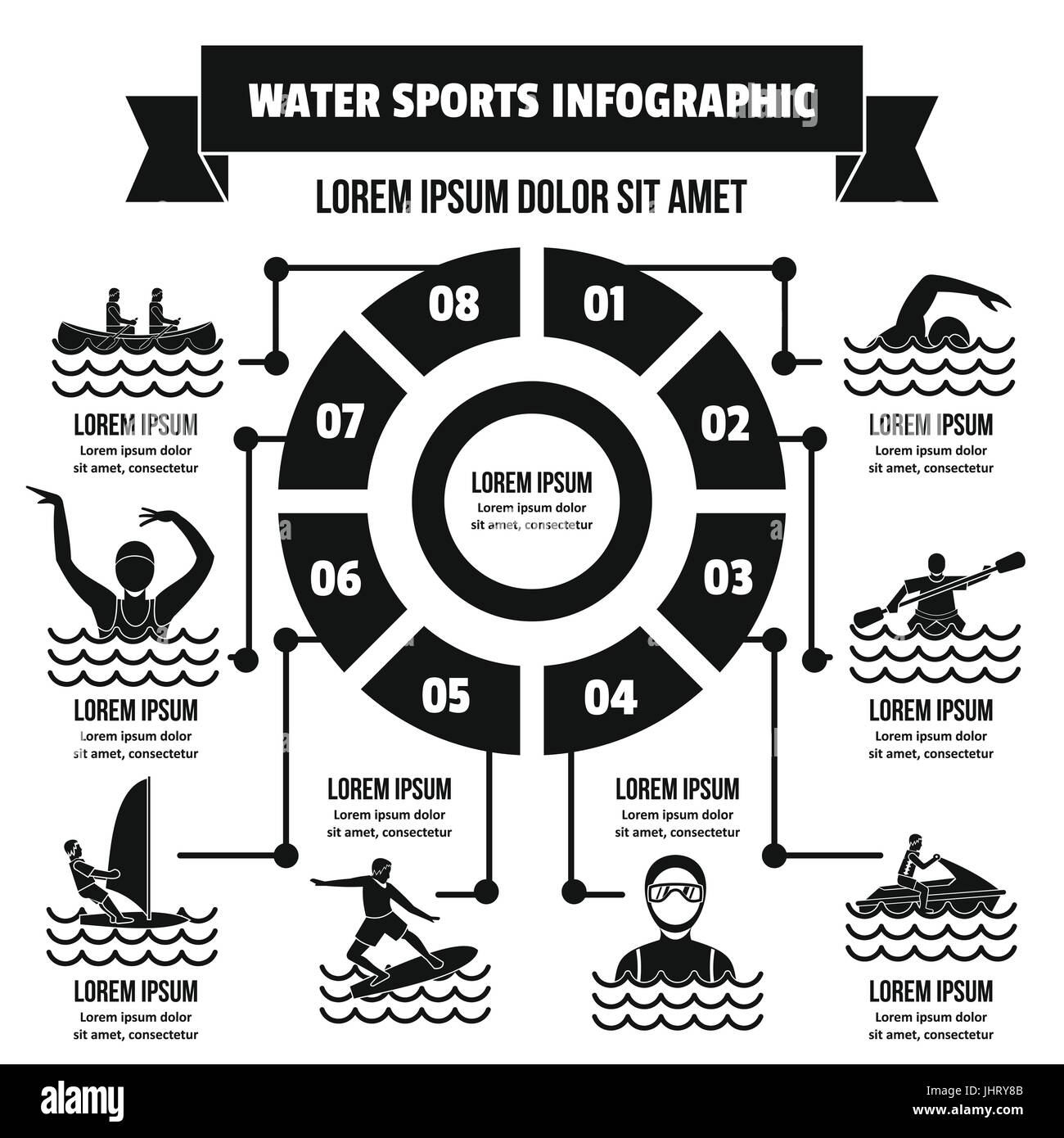 Water sport infographic concept, simple style Stock Vector Image & Art